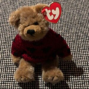 Ty Plush Bearkhardt Attic Collections with Red Knit Sweater